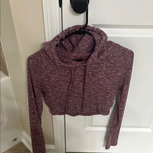 Gymshark Burgundy Cropped Turtleneck Sweater